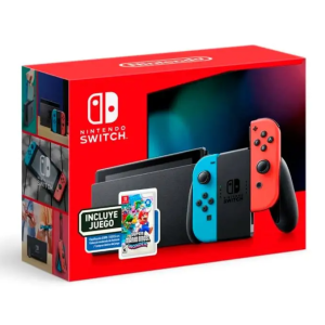 Nintendo Switch with Neon Joy-Con + Super Mario Bros Wonder
