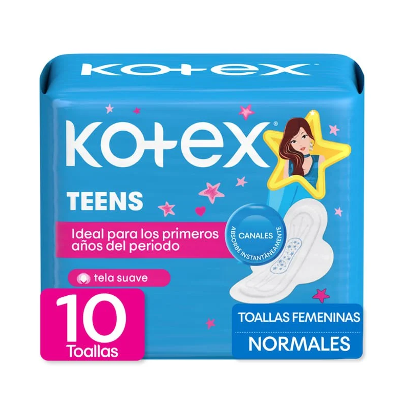 Kotex Teens Normal Pads, 10-pack