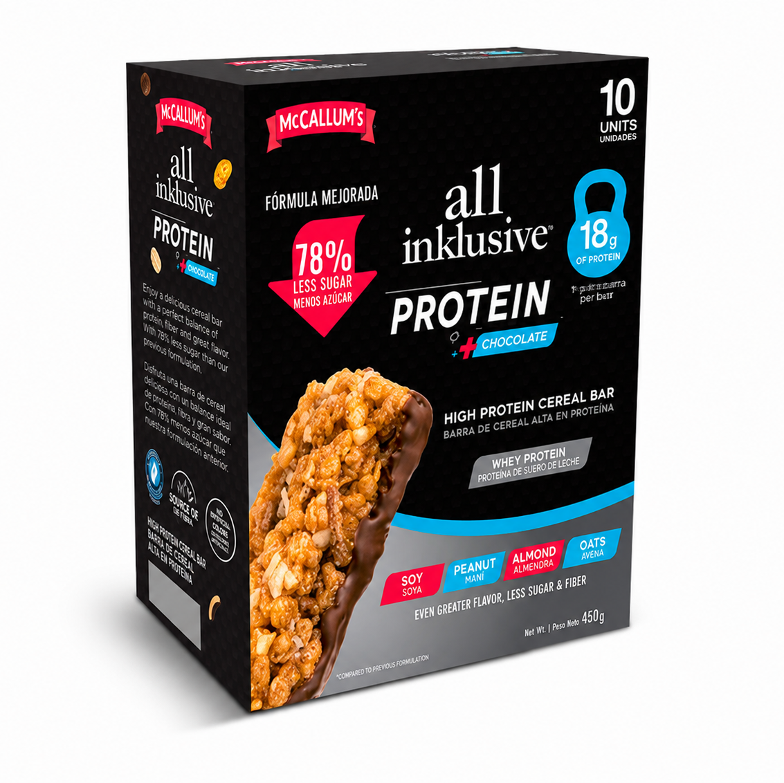 All Inklusive High Protein Chocolate Cereal Bars, 10 units / 60g