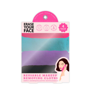 Erase Your Face Reusable Makeup Removing Cloths, 4 units