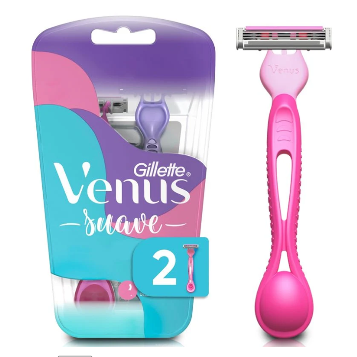 Gillette Venus Smooth Disposable Razors with Aloe, 2 pack