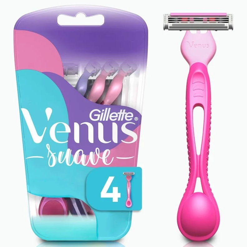 Gillette Venus Smooth Disposable Razors with Aloe, 4 pack