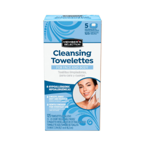 Member's Selection Facial Cleansing Wipes, 125 units