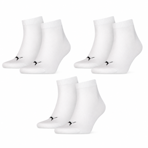 Puma Quarter Plain Socks, 3-Pack, Unisex