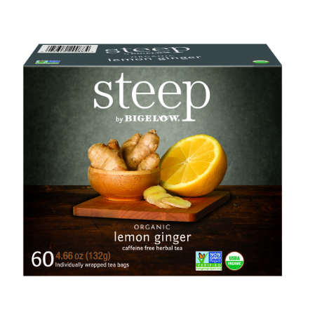 Steep by Bigelow Organic Lemon Ginger Tea, 60 bags