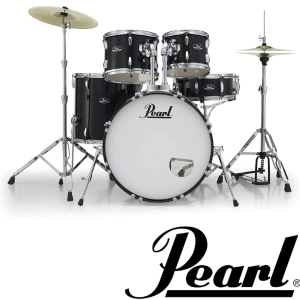 Pearl Roadshow 5-Piece Drum Kit with Hardware and Cymbals - Black